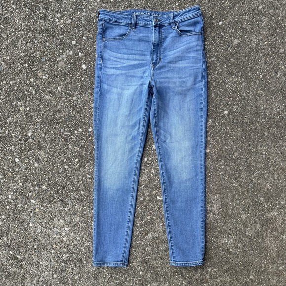 American Eagle Women's Size 12 Short Blue Super Stretch Hi-Rise Jegging - Picture 2 of 8